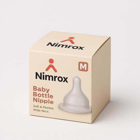 Nimrox Baby Bottle Nipple - Soft Silicone, Anti-Colic, Medium Flow, BPA-Free in Saudi Arabia