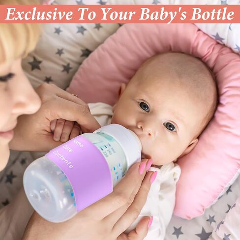 10pcs Bottle Labels Reusable Baby Name Date Bands Daycare Waterproof Bottle Bands Silicone Writable Water Bottles Labels Anti-Slip with Marker 5 Colors for Essentials in Saudi Arabia