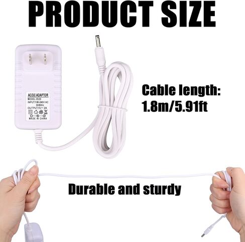 5V Charger for Hello Baby Monitor HB6550 HB50, Baby Monitor Power Cord Replacement Charging Cable Power Adapter Supply for HelloBaby Camera Monitors Accessories in Saudi Arabia