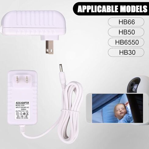 5V Charger for Hello Baby Monitor HB6550 HB50, Baby Monitor Power Cord Replacement Charging Cable Power Adapter Supply for HelloBaby Camera Monitors Accessories in Saudi Arabia