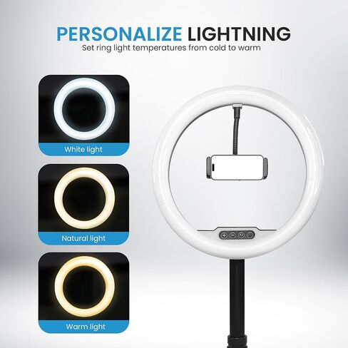 iDance LED MS1804 10-inch Ring Light with Cellphone Holder USB Powered with BT Remote Control Foldable Adjustable Tripod Stand Selfie Makeup Ring Light in Saudi Arabia