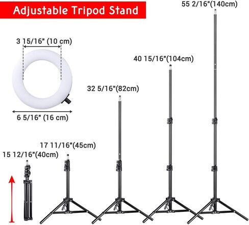 AW 2 حزمة 7 "مزدوج LED حلقة ضوء عكس الضوء حامل الهاتف حامل ماكياج صورة شخصية مدونة فيديو in Kuwait