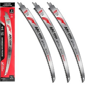 EZARC Arc Edge Reciprocating Saw Blades, 15-Inch 6TPI for Pruning, 3-Pack | Extra-Long Arc Edge, Japanese Teeth, Fleam Ground Teeth, Deep Gullets, Up to 3x Life, for Tree Trimming, Larger Branches in Kuwait