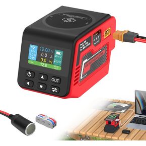 300W Adjustable DC 2–30V Voltage Regulator Compatible with Milwaukee 18V Battery XT60 Output, 100W Type-C, 18W USB-A, 15W Wireless Charger, LCD Display (Battery Not Included) in Kuwait