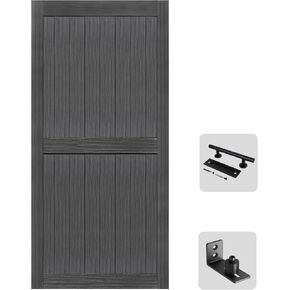 S&Z TOPHAND® 44in x 80in MDF Barn Door with 8FT Sliding Door Hardware Kit, Solid Barn Door Slab Covered with Water-Proof PVC Surface in Saudi Arabia