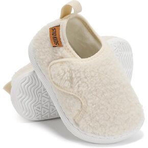 Baby Slippers Boys Girls Indoor Outdoor Non Slip Slippers Comfort Lightweight Shoes with Warm Wool Interior for 6 12 18 24 Months in Kuwait