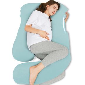 وسادة الحمل على شكل حرف U من HIPHOP PANDA للنوم - وسادة دعم الأمومة لكامل الجسم مع غطاء قابل للإزالة - مريحة للظهر والوركين والساقين والبطن - 57 بوصة للنساء الحوامل، أسود in Kuwait