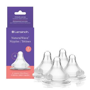 Lansinoh NaturalWave Baby Bottle Nipples, Extra Slow Flow, Size XS, 0+ Months, 4 Count – 100% Soft, Durable Silicone, Made Without BPA BPS, Anti-Colic, Supports Baby’s Developing Mouth and Teeth in Kuwait