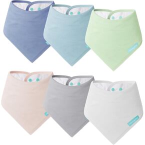 مرايل أطفال فائقة النعومة من PurComfy، مرايل لعاب من الخيزران الفاخر للأولاد والبنات، مرايل قابلة للتعديل، 6 عبوات in Kuwait