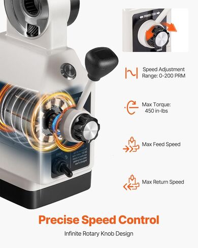 تغذية الطاقة من VEVOR Z-Axis، وحدة تغذية مطحنة الطاولة الكهربائية لآلات الطحن، سرعة قابلة للتعديل 0-200 دورة في الدقيقة، عزم دوران 450 رطل، تغذية طاولة 120 فولت لبريدجبورت والمطاحن من نوع الركبة مع قطر عمود نهاية 5/8 بوصة in Kuwait