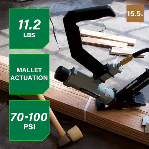 Metabo HPT 2-in-1 Flooring Nailer & Stapler, Accepts 16-Gauge L-Shaped Cleat Nails &15.5-Gauge 1/2-Inch Crown Flooring Staples, Mallet Actuated Pneumatic Operation, N5010AC in Saudi Arabia