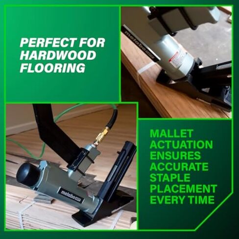 Metabo HPT 2-in-1 Flooring Nailer & Stapler, Accepts 16-Gauge L-Shaped Cleat Nails &15.5-Gauge 1/2-Inch Crown Flooring Staples, Mallet Actuated Pneumatic Operation, N5010AC in Saudi Arabia