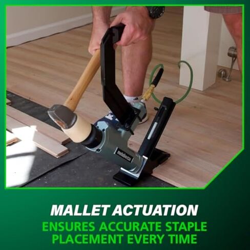 Metabo HPT 2-in-1 Flooring Nailer & Stapler, Accepts 16-Gauge L-Shaped Cleat Nails &15.5-Gauge 1/2-Inch Crown Flooring Staples, Mallet Actuated Pneumatic Operation, N5010AC in Saudi Arabia