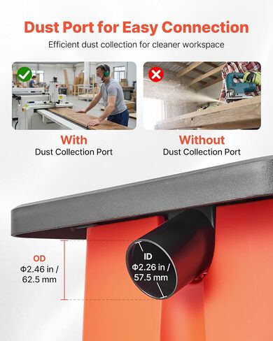 VEVOR Oscillating Spindle Sander, 2400RPM Benchtop Spindle Sander with 6 Sleeves (1/2"-3"), 5/8" Stroke & 15.4 x 16.3-inch Wide Worktable for Furniture Finishing, Crafts Sanding, DIY Woodworking in Saudi Arabia