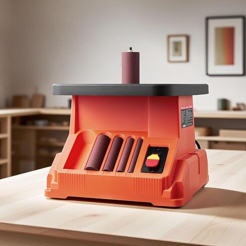 VEVOR Oscillating Spindle Sander, 2400RPM Benchtop Spindle Sander with 6 Sleeves (1/2"-3"), 5/8" Stroke & 15.4 x 16.3-inch Wide Worktable for Furniture Finishing, Crafts Sanding, DIY Woodworking in Saudi Arabia