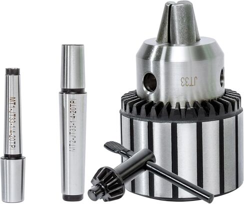 مجموعة محول ظرف مثقاب المخرطة - 1/2 بوصة (1-13 مم) ظرف ضغط المثقاب مع Morse Taper Arbor MT1 (JT33-MT1) وMT2 (JT33-MT2) مع مفتاح تشاك in Kuwait