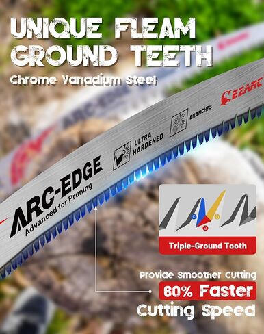 EZARC Arc Edge Reciprocating Saw Blades, 15-Inch 6TPI for Pruning, 3-Pack | Extra-Long Arc Edge, Japanese Teeth, Fleam Ground Teeth, Deep Gullets, Up to 3x Life, for Tree Trimming, Larger Branches in Kuwait
