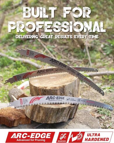 EZARC Arc Edge Reciprocating Saw Blades, 15-Inch 6TPI for Pruning, 3-Pack | Extra-Long Arc Edge, Japanese Teeth, Fleam Ground Teeth, Deep Gullets, Up to 3x Life, for Tree Trimming, Larger Branches in Kuwait