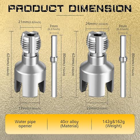 Integrated Internal & External Pipe Threading Tool, Upgrade Pipe Thread Cutting Tool, PVC Rethreading Tool for Water Pipes,1/2" and 3/4" Pipe Sizes Rethreading Tool for Electric Drill (1/2"+3/4") in Saudi Arabia