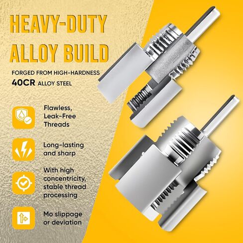 Integrated Internal & External Pipe Threading Tool, Upgrade Pipe Thread Cutting Tool, PVC Rethreading Tool for Water Pipes,1/2" and 3/4" Pipe Sizes Rethreading Tool for Electric Drill (1/2"+3/4") in Saudi Arabia