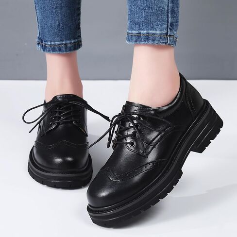 Oxford Shoes for Women Women's Oxford Shoes Platform Classic Lace Up Loafers Comfortable Dress Business Casual Work Office Oxfords Shoe for Ladies in Saudi Arabia