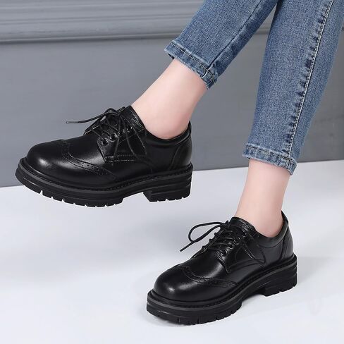 Oxford Shoes for Women Women's Oxford Shoes Platform Classic Lace Up Loafers Comfortable Dress Business Casual Work Office Oxfords Shoe for Ladies in Saudi Arabia