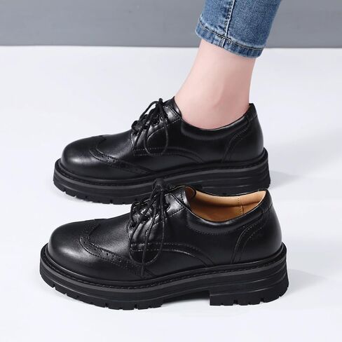Oxford Shoes for Women Women's Oxford Shoes Platform Classic Lace Up Loafers Comfortable Dress Business Casual Work Office Oxfords Shoe for Ladies in Saudi Arabia