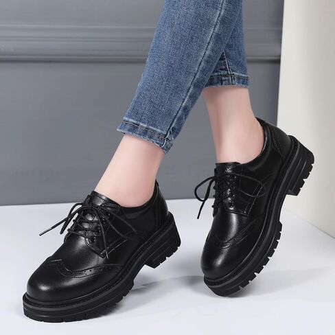 Oxford Shoes for Women Women's Oxford Shoes Platform Classic Lace Up Loafers Comfortable Dress Business Casual Work Office Oxfords Shoe for Ladies in Saudi Arabia