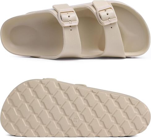 Women's Platform Sandals with Arch Support, Chunky Lightweight Foam Slip on Slides, Comfortable Summer Beach Sandals with Adjustable Buckle in Kuwait