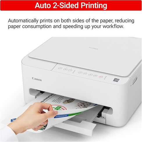 طابعة نفث الحبر الملونة اللاسلكية Canon PIXMA TS4320 للطباعة على الوجهين، باللون الأبيض - طابعة منزلية فعالة من حيث التكلفة مع ناسخة/ماسح ضوئي، تصميم مضغوط، إعداد سهل، ضمان محدود لمدة عام in Kuwait
