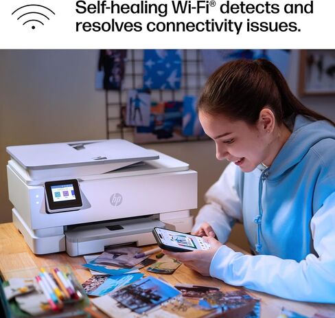HP Envy Photo 7975 Wireless Color Inkjet Photo Printer, Print, scan, Copy, Easy Setup, Mobile Printing, Best-for-Home, 3 Months of Instant Ink Included, AI-Enabled (B63K3A) in Saudi Arabia