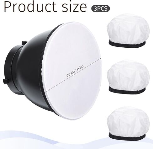3 Pcs Light Diffuser, 7"/18cm Soft Light Reflector Diffuser, Standard Cloth Diffusers Lights Sock for Studio Strobe Reflectors, Video Shooting in Saudi Arabia