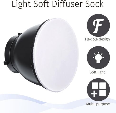 3 Pcs Light Diffuser, 7"/18cm Soft Light Reflector Diffuser, Standard Cloth Diffusers Lights Sock for Studio Strobe Reflectors, Video Shooting in Saudi Arabia