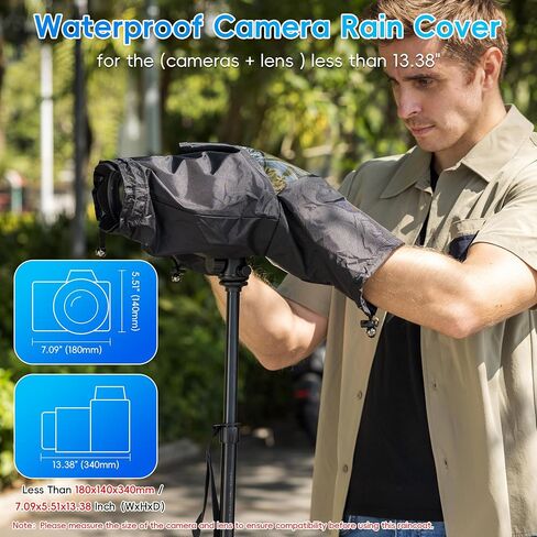 Professional Waterproof Camera Rain Cover for Canon for Nikon for Sony for Fujifilm and More DSLR Mirrorless Cameras with Lens, Camera Accessories for Photography in Saudi Arabia