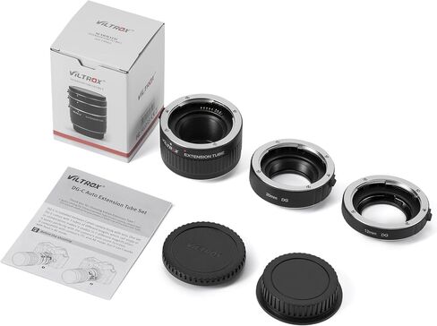 VILTROX DG-C Auto Focus Macro Extension Tube Set Compatible with Canon EF EF-S Lens DSLR Camera 2000D 1300D 800D 600D 400D 200D 90D 70D 50D 30D 10D 7D 6D 5D T7 T6 T5 T4i SL3(12mm 20mm 36mm) in Saudi Arabia