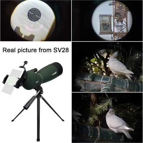 نطاقات اكتشاف SVBONY SV28 مع حامل ثلاثي القوائم، نطاق رصد بزاوية 25-75 × 70 مم مع محول الهاتف، نطاق اكتشاف مقاوم للماء للضباب لمشاهدة الطيور، وإطلاق النار على الهدف، ومشاهدة الحياة البرية in Kuwait