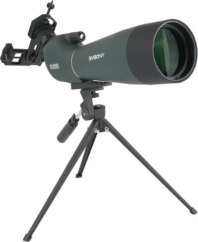 نطاقات اكتشاف SVBONY SV28 مع حامل ثلاثي القوائم، نطاق رصد بزاوية 25-75 × 70 مم مع محول الهاتف، نطاق اكتشاف مقاوم للماء للضباب لمشاهدة الطيور، وإطلاق النار على الهدف، ومشاهدة الحياة البرية in Kuwait