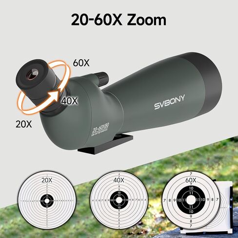 نطاقات اكتشاف SVBONY SV28 مع حامل ثلاثي القوائم، نطاق رصد بزاوية 25-75 × 70 مم مع محول الهاتف، نطاق اكتشاف مقاوم للماء للضباب لمشاهدة الطيور، وإطلاق النار على الهدف، ومشاهدة الحياة البرية in Kuwait