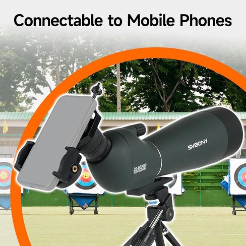 SVBONY SV28 Spotting Scope, Angled 25-75x70 with Tripod for Target Shooting | Spotter Scope, Beginner for Bird Watching, Wildlife, Clearly at 200 Yards, with Phone Adapter, Light Waterproof Fogproof in Saudi Arabia