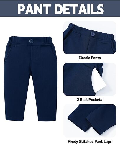 YUEMION Baby Boy Clothes Suit Infant Gentleman Wedding Outfit Formal Dress Shirt+Vest+Tie+Corsage+Pants 5Pcs Tuxedo Set 0-18M in Kuwait