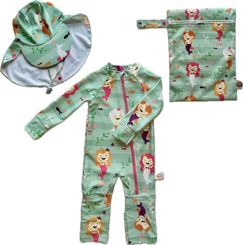 Baby Swimsuit Girl and Boy Infant Swimwear UPF 50+ Sun Protectant Bathing Suit Long Sleeve One Piece Full Coverage in Saudi Arabia