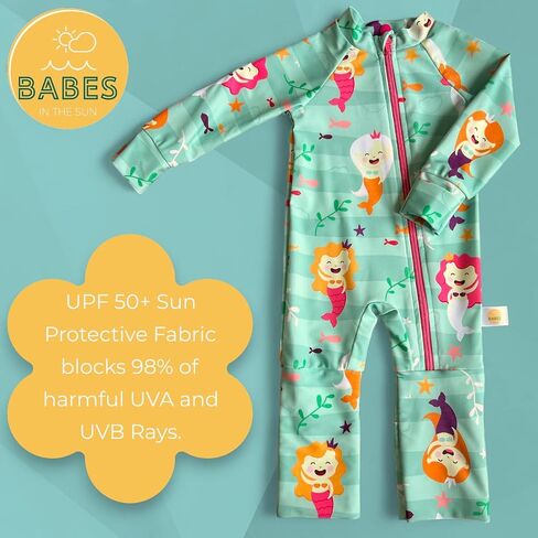 Baby Swimsuit Girl and Boy Infant Swimwear UPF 50+ Sun Protectant Bathing Suit Long Sleeve One Piece Full Coverage in Saudi Arabia