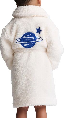 رداء Barefoot Dreams® المصقول CozyChic® للأطفال الصغار المطرز على شكل كوكب، كريمي، 4T-5T in Saudi Arabia