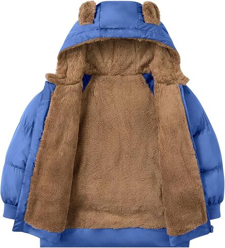 TUONROAD Baby Girls Coats for 6 Months-5 Years Toddlers Boy Winter Jacket Warm Bear Hooded Outdoor Coats Size 5 in Kuwait