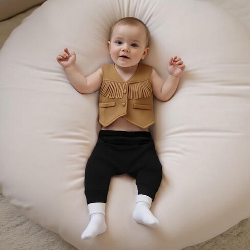 MBMSHEGH Toddler Baby Boy Girls ​Western Fringe Vest Clothes Hippie Boho Cowgirl Cowboy Waistcoat Kids 70s Tassels Jacket in Saudi Arabia