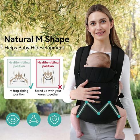 Baby Carrier Newborn to Toddler 7-45 lbs with Natural Material, Ergonomic Design,Versatile and Adjustable,Hands Free for Moms&Dads,Green in Saudi Arabia