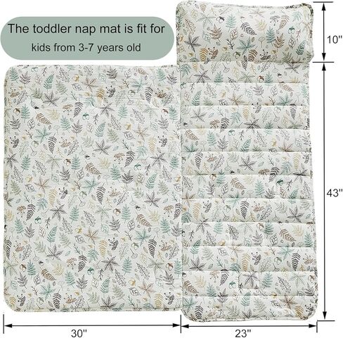 Toddler Nap Mat with Pillow and Blanket,Extra Large Roll Up Kids Sleeping Mat,Soft Slumber Bags for Girls,Perfect for Daycare,Preschool Travel Camping in Saudi Arabia