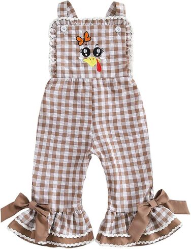 Toddler Baby Girl Christmas Outfit Overalls Lamp Romper Suspender Jumpsuit | Sleeveless Kids Baby Santa Outfit, Holly Jolly Letter Bell Bottoms, Holiday One Piece Jumpsuit, 6 12 18 24 Months 1-5T in Saudi Arabia