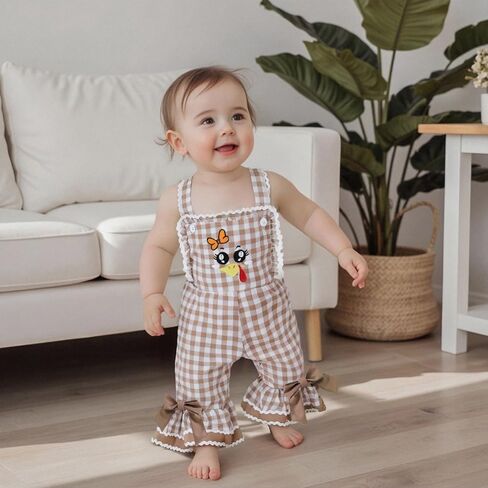 Toddler Baby Girl Christmas Outfit Overalls Lamp Romper Suspender Jumpsuit | Sleeveless Kids Baby Santa Outfit, Holly Jolly Letter Bell Bottoms, Holiday One Piece Jumpsuit, 6 12 18 24 Months 1-5T in Saudi Arabia