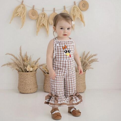 Toddler Baby Girl Christmas Outfit Overalls Lamp Romper Suspender Jumpsuit | Sleeveless Kids Baby Santa Outfit, Holly Jolly Letter Bell Bottoms, Holiday One Piece Jumpsuit, 6 12 18 24 Months 1-5T in Saudi Arabia